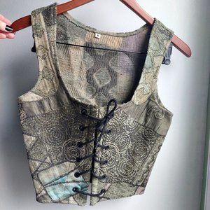 Renaissance Corset - Green Lace Up Costume